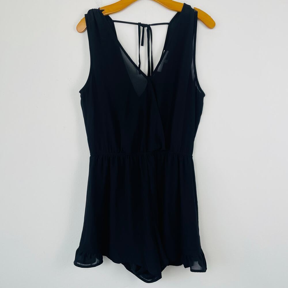 ASTR the Label black romper playsuit frill size medium